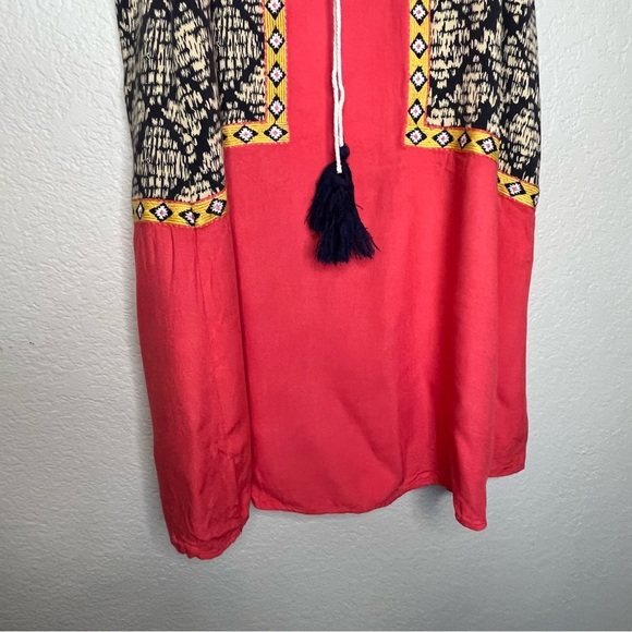 THML Anthropologie Bohemian Embroidered Halter Dress With Tassels Size Medium - Picture 6 of 15